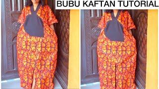 How To Sew A Stylish Neckline Bubu Kaftan Dress With Pocket And Slit Infront #sewing tutorial video