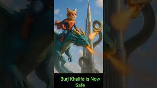 Now Burj Khalifa is Safe #funnycat #ai #cat #funnypet #funny #aicats #aicatstories
