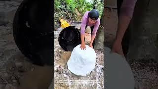 Milky liquid harvested from rubber tree source