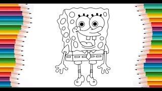 Губка Боб Квадратные Штаны. SpongeBob SquarePants. Мультик-раскраска. Учим цвета.