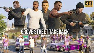 GTA V - CJ, Tommy Vercetti, Niko Bellic, Trevor & Franklin Take Back Grove Street from the Ballas!