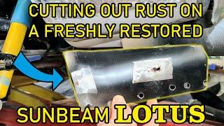 Now We Have to WELD a Patch into the Talbot Sunbeam LOTUS!! - Cutting Out the RUST