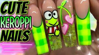 SANRIO KEROPPI NAIL TUTORIAL! Beginner Friendly, Gel nail art!