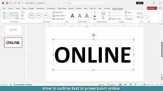 How to outline text in PowerPoint online