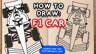 How To Draw: F1 CAR (step by step tutorial)