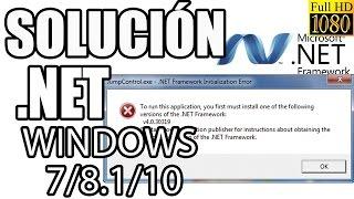 Solución al Error de inicialización de .NET en Windows / (Como Actualizar Net FrameWorks) 2017