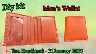 Tutorial ke 1684 - DIY kit sewing men’s wallet leather craft