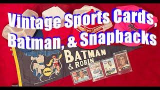 Vintage Sports Cards, Batman, & Snapbacks; Flea Market Finds