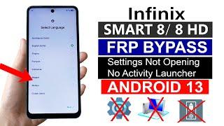 Infinix SMART 8/ 8 HD : Google Account Bypass (without pc) - ANDROID 13 LATEST UPDATE