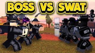 CRAZY BOSS VS SWAT WAR IN JAILBREAK! (ROBLOX Jailbreak)