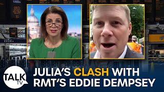 Julia Hartley Brewer clashes with the RMT's Eddie Dempsey