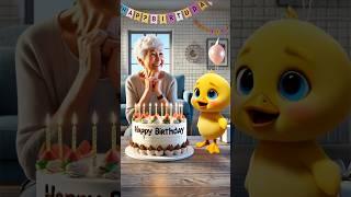 The little duck makes a cake for the old grandma to celebrate her birthday.#animation #shorts #cute