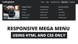 Responsive Mega Menu and Dropdown Menu using only HTML & CSS (Part -2)