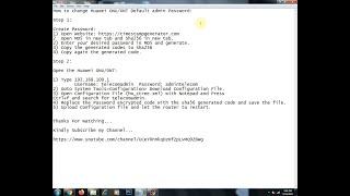 How To Change Huawei ONT/ONU admin Password