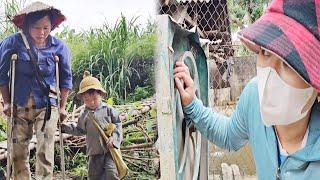 The elephant boy and his crippled aunt are followed by a stranger in an ambiguous way