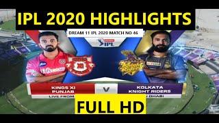 IPL 2020: KXIP VS KKR Match Highlights: Kings XI Punjab vs Kolkata Knight Riders | MATCH 46 |ipl2020