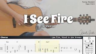 I See Fire - Ed Sheeran | Fingerstyle Guitar | TAB + Chords + Lyrics