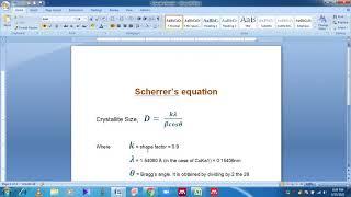 How to measure crystallite size using Scherrer's Formula