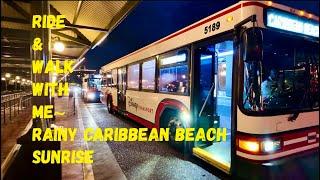 7am Ferry/Bus Ride To A Rainy Sunrise Stroll ~ Caribbean Beach Club & Riviera Resorts ~ Disney World