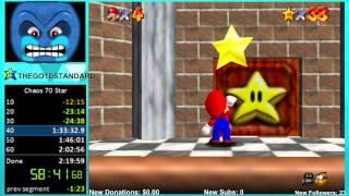 Super Mario 64 Chaos Edition: 70 Star "World Record" in 1:49:06