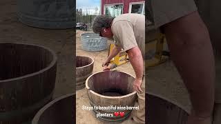 Wine barrel planters DIY #homestead #colorado #homesteading #gardening #garden #flowers #diy #horse