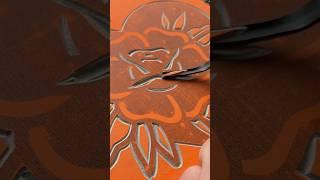 Making a simple linocut print  #art #linocut #artist #printmaking #satisfying #carving #relaxing