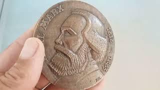 Medal DDR Karl Marx Plaque With Signature