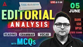 The Hindu Editorial Analysis | 5 June 2025 | Reading, Grammar, Vocab, MCQs | The Hindu Analysis