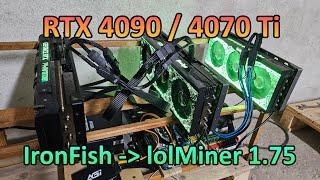 RTX 4090 & 4070 Ti - IronFish Hashrate & Profit (lolMiner 1.75)