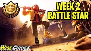 Week 2 BATTLE STAR Location! Fortnite SEASON X 10 (Shootout at Sundown Challenges)