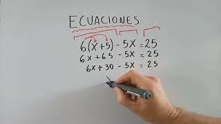 Resolver ecuaciones aplicando propiedad distributiva