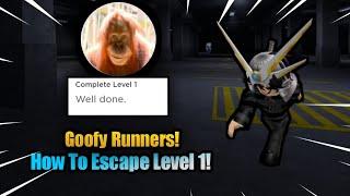 How To Get The "Complete The Level 1" Badge In Goofy Runners Full Walkthrough || Roblox