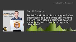 Social Good - What is social good? Can businesses be good while still making a profit? How does a bu