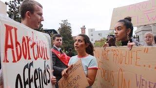 Students counter-protest conservative group on abortion rights