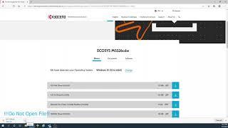Installing Kyocera printer Windows tutorial.