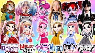 My Talking Angela 2 || Miss Delight vS Harley Quinn vS LongLegs vS M3gan vS Poppy vS Wednesday ||