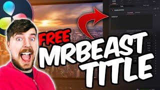 FREE MrBeast TITLE Effect for Davinci Resolve 17.4