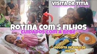 LIMPEZA E ORGANIZAÇÃO/ROTINA COM 5 FILHOS RECEITA DE BOLO DE MILHO/VISITA QUE AMO. #viral #vlog