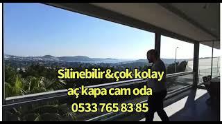 Giyotin cam oda temizlik için açılır