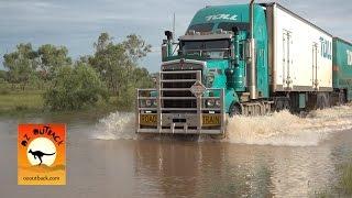 Extreme Trucker #1 - Massive Road trains trucks crossing flooded river in the Australian outback