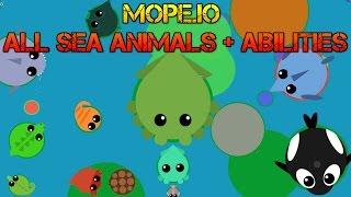 Mope.io ALL Sea animals + ABILITIES | KRAKEN is OP | Mope.io