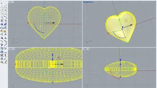 Rhino 3D: Making heart pendant in 6 Min.