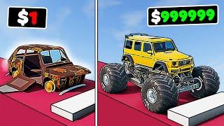 $1 to $1,000,000 Vehicles VS Different Speed Bumps in BeamNG drive