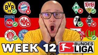 2024/25 BUNDESLIGA PREDICTIONS - WEEK #12