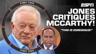 Stephen A. calls Jerry Jones’ CRITIQUE of Mike McCarthy ‘EGREGIOUS!’ ️ | First Take