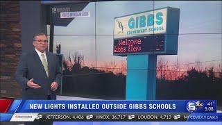 New lights installed outside Gibbs schools