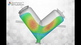 Powder mixing Simulation with a V-Blender and Discrete Element Method