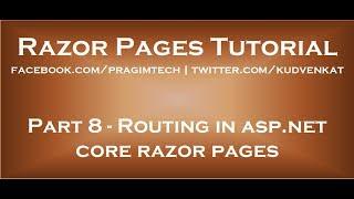 Routing in asp net core razor pages