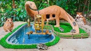 Build Hamster Maze Jurassic Park  And Fish Pond for Red fish