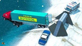 Beamng drive - Giant Winch Сrushes Сars #4